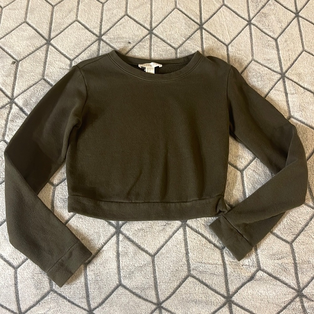 Dark Green Cropped Sweater